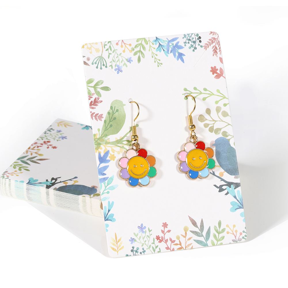 50pcs 6x9cm Jewelry Packaging Display Card for Earrings Necklaces Cards Cardboard Hang Tag Ear Studs Flower Paper Card DIY