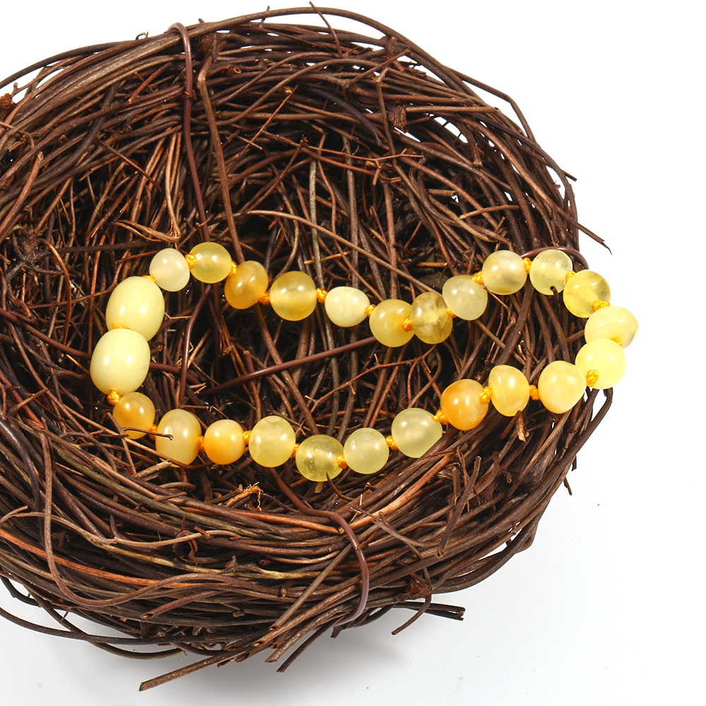 HAOHUPO Honey Amber Bracelets for Baby Anklets 14cm-20 cm Handmade Original Jewelry Baltic Ambar Beads for Women Adults gifts