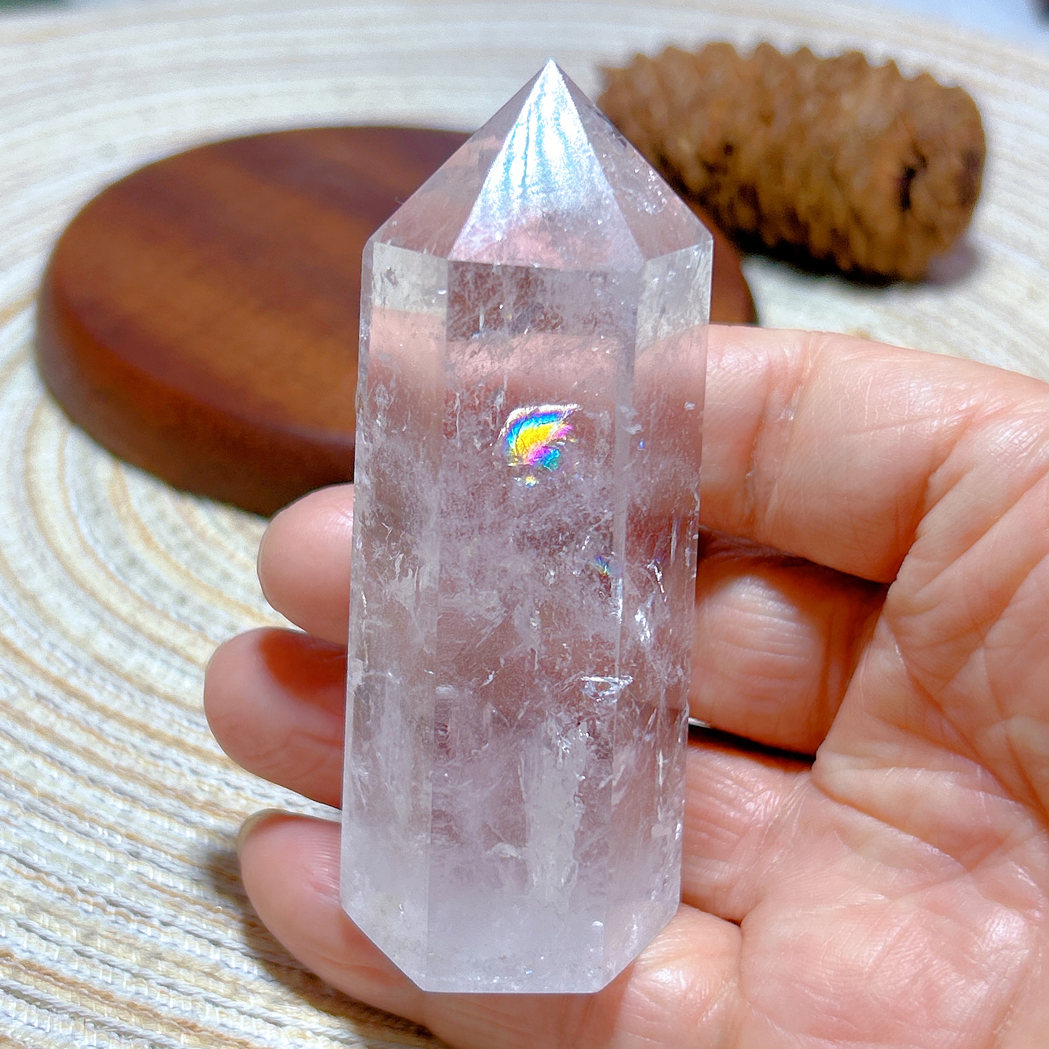 Natural Clear Quartz Tower Rainbow Flash Gemstones High Quality Wholesale Crystals Home Decorations Gift