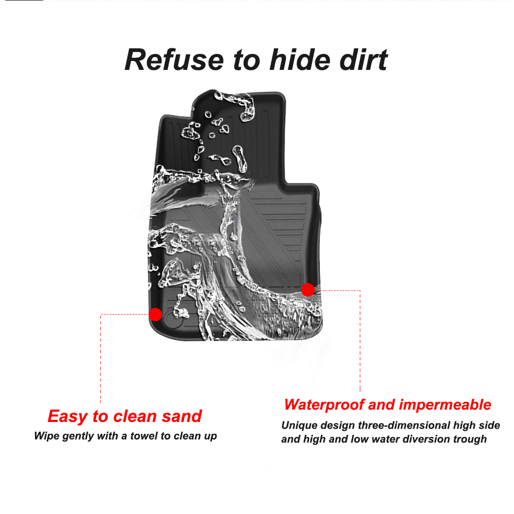 Fully Surrounded Foot Pad For Volvo S90 2017 2018 2019 2020 2021 Car Waterproof Non-Slip Rubber Floor Mat TPE Car Accessories
