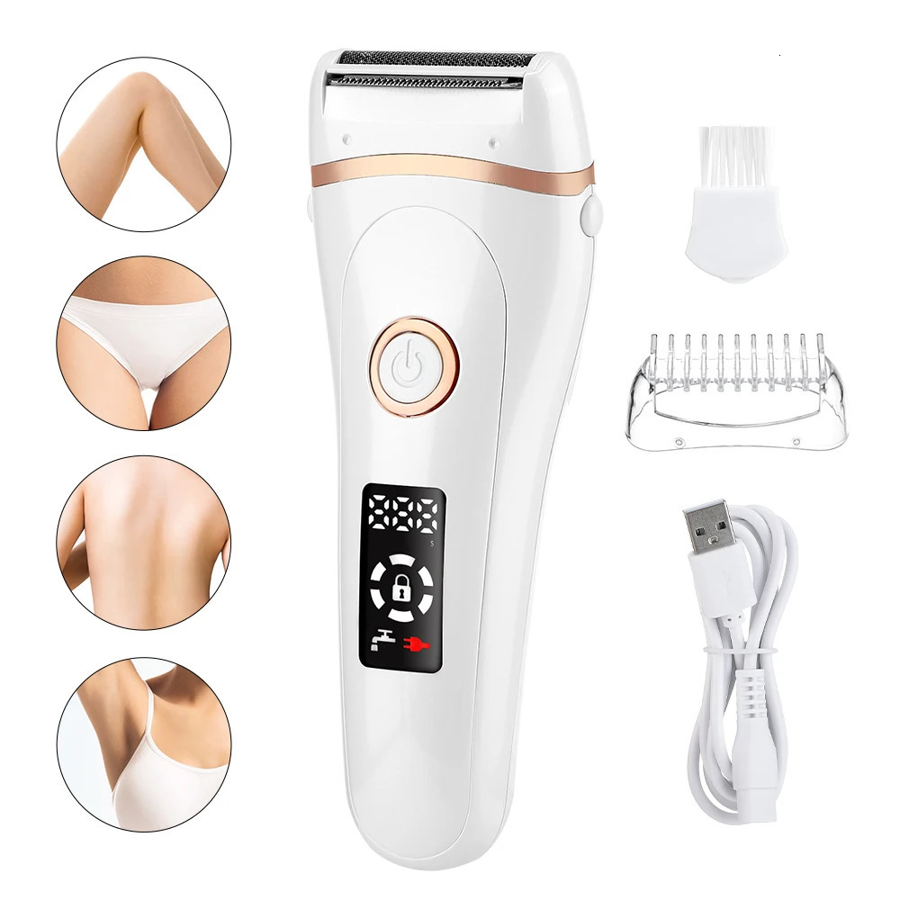 USB Rechargeable Women Painless Electric Epilator Beard Hair Removal Womens Shaving Machines Portable Female Hair Trimmer LCD i240624