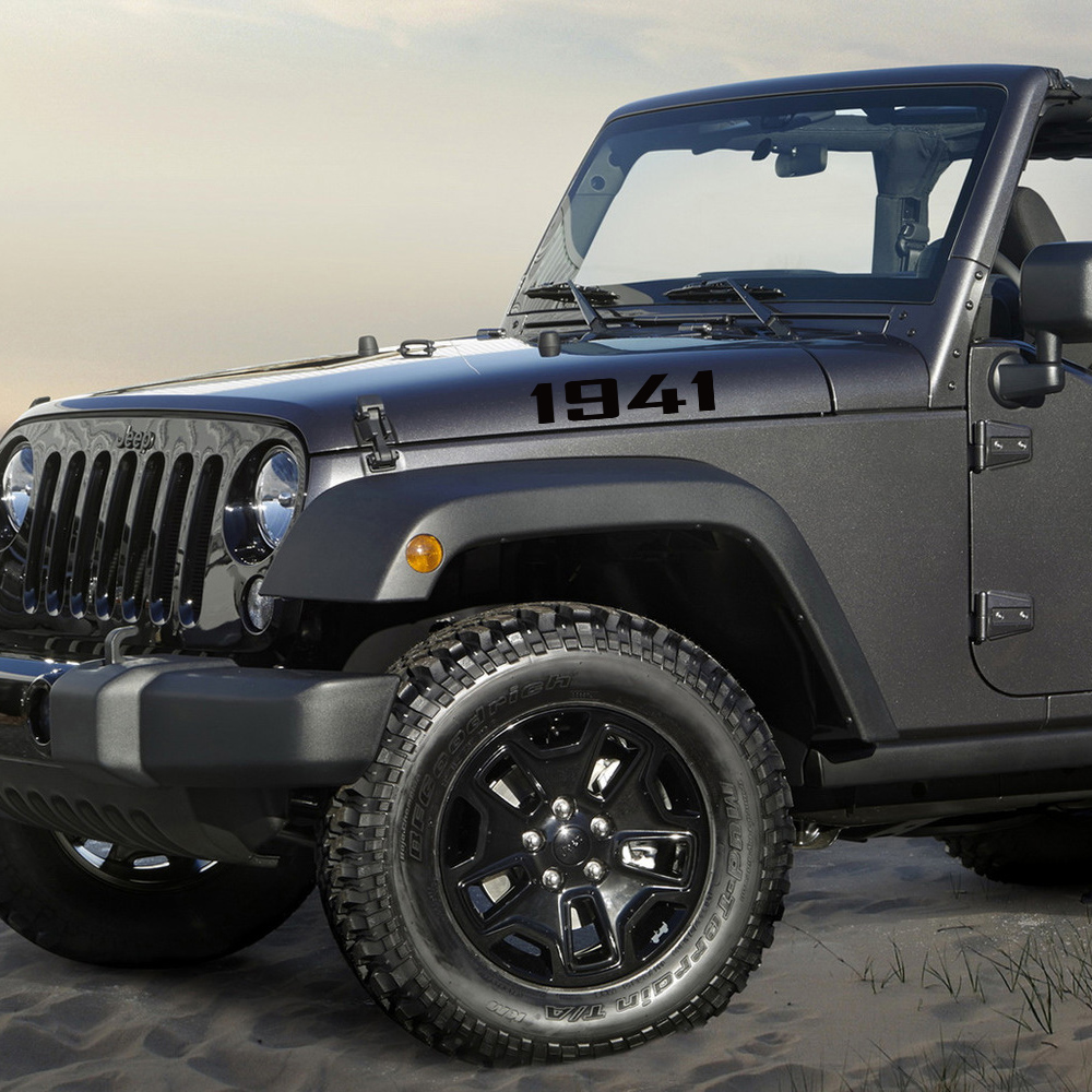 For Jeep Wrangler Renegade Cherokee 1941 75th Anniversary Hood Stripes Decal Vinyl Hood Side Sticker Truck DIY Accessories
