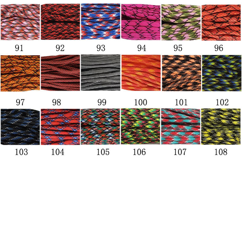 550 Paracord Parachute Cord, Lanyard Tent Rope, Mil Spec Type III, 7 Strand Paracord for Outdoor Hiking, Camping, DIY Bracelet