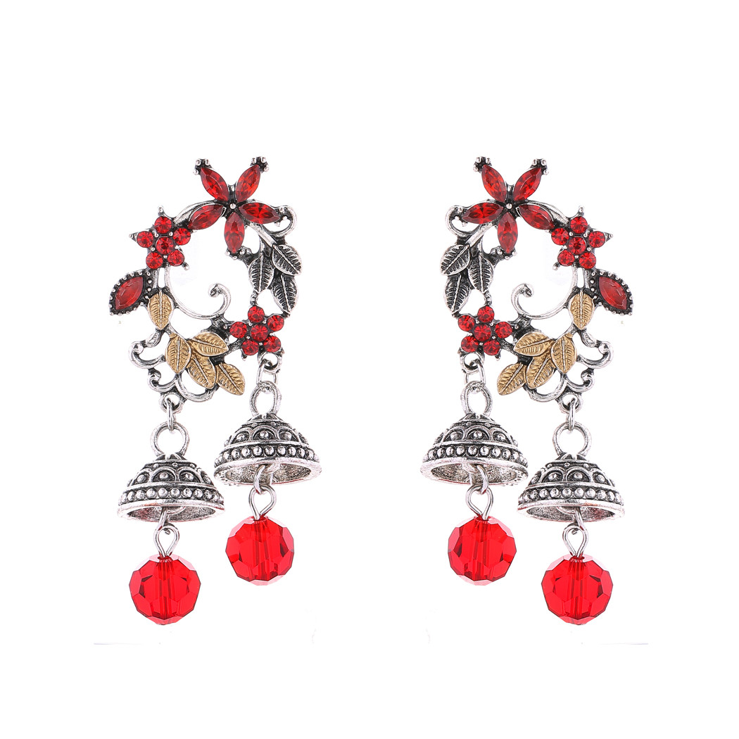 Indian Tribal Jhumka Big Earring Dangle Drop Earring Carved Flower Gypsy Earring For Women Boho Vintage Egypt Thailand Jewelry