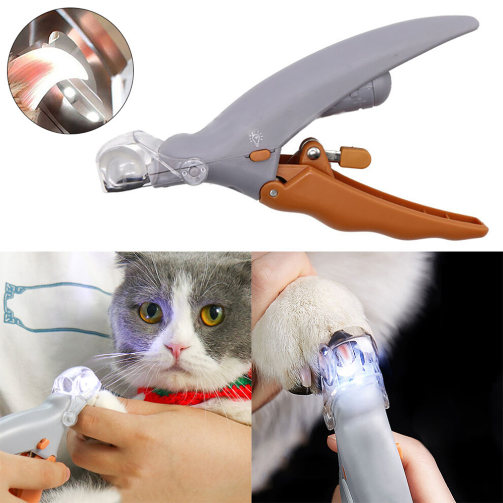 Nail Trimmer with LED Light Dog Cat Pet Clipper Scissors Toe Claw Clippers