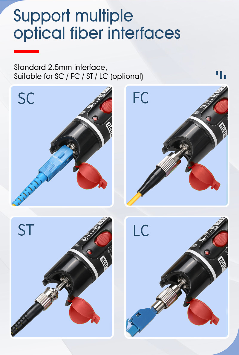 Laser 50MW/30MW/20MW/10MW/5KM Visual Fault Locator, Fiber Optic Cable Tester 10-50Km Range VFL AUA-H30/50Convenient to