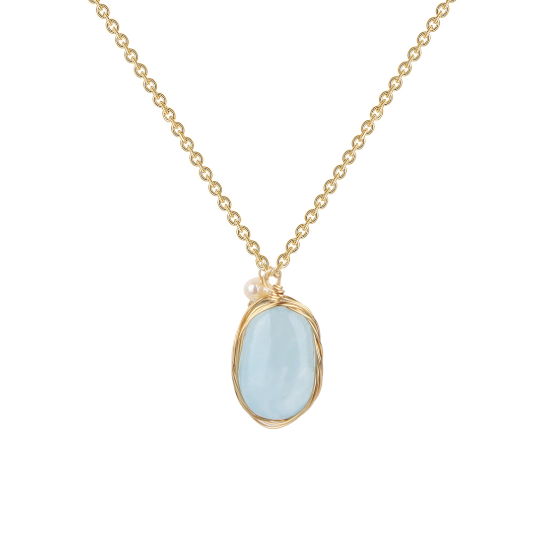 Women's Jewelry Gift Captivating Aquamarine Pendant Necklace