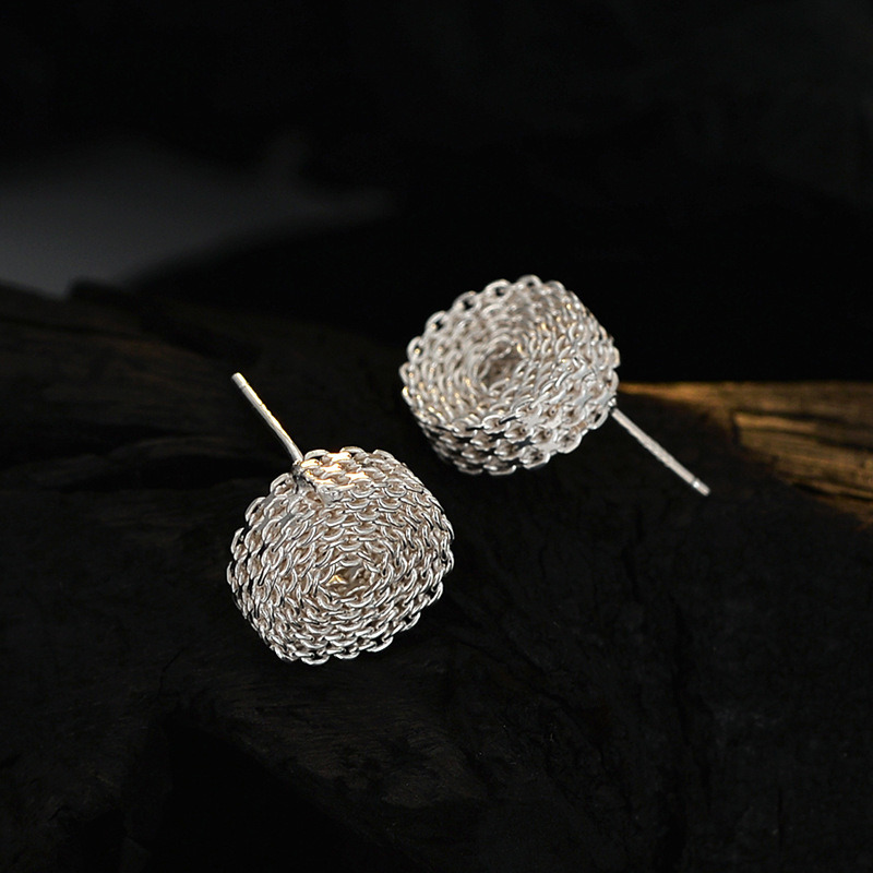 Small Group Designer Handmade Dough Twists Earings 925 Sterling Silver Earrings Women Simple and High-level Sense Fine Jewelry
