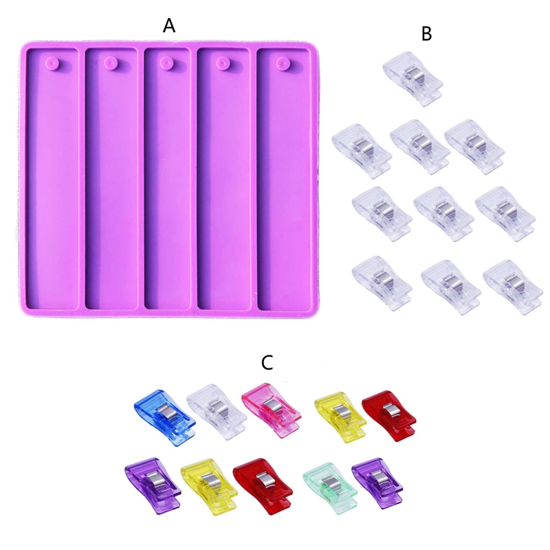 Rectangle Card Grabber Card Clips Mold Resin Silicone Mold Keychain Pendant DIY Epoxy Resin Jewelry Crafts Making Tool