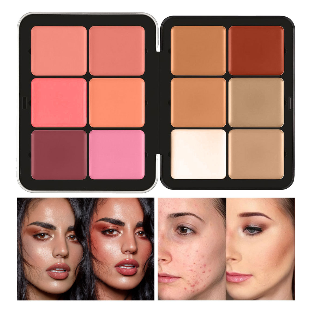 12 Color Blush Concealer Set Natural Blemish Brightening Highlighter 16 Color Waterproof Face Contour Cream Palette Custom Logo