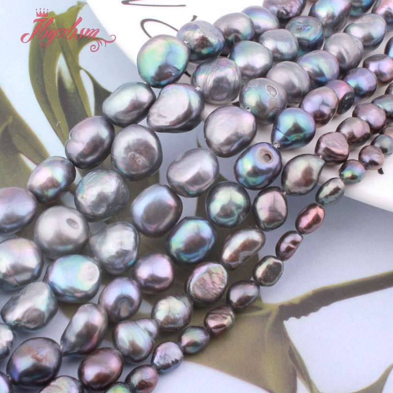 Natural Freshwater Pearl Black Freeform DIY Stone Beads 15" For Necklace Bracelet Jewelry Making 5-7/8-9//10-11mm Free Shipping