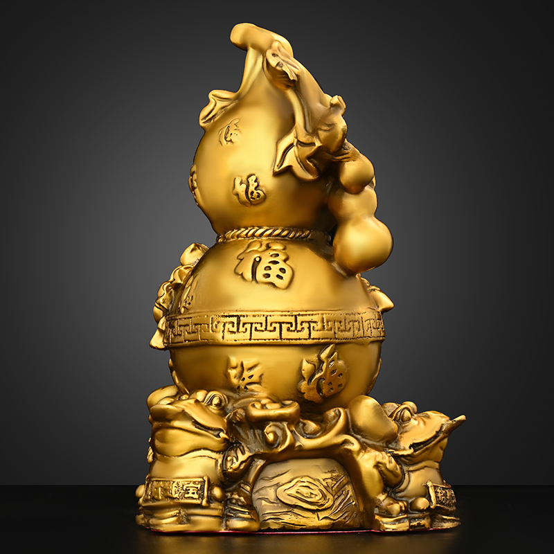 Copper Gourd Ornament Golden Toad Hundred Blessings Hundred Blessings Gathering Living Room Entrance Shop Decor