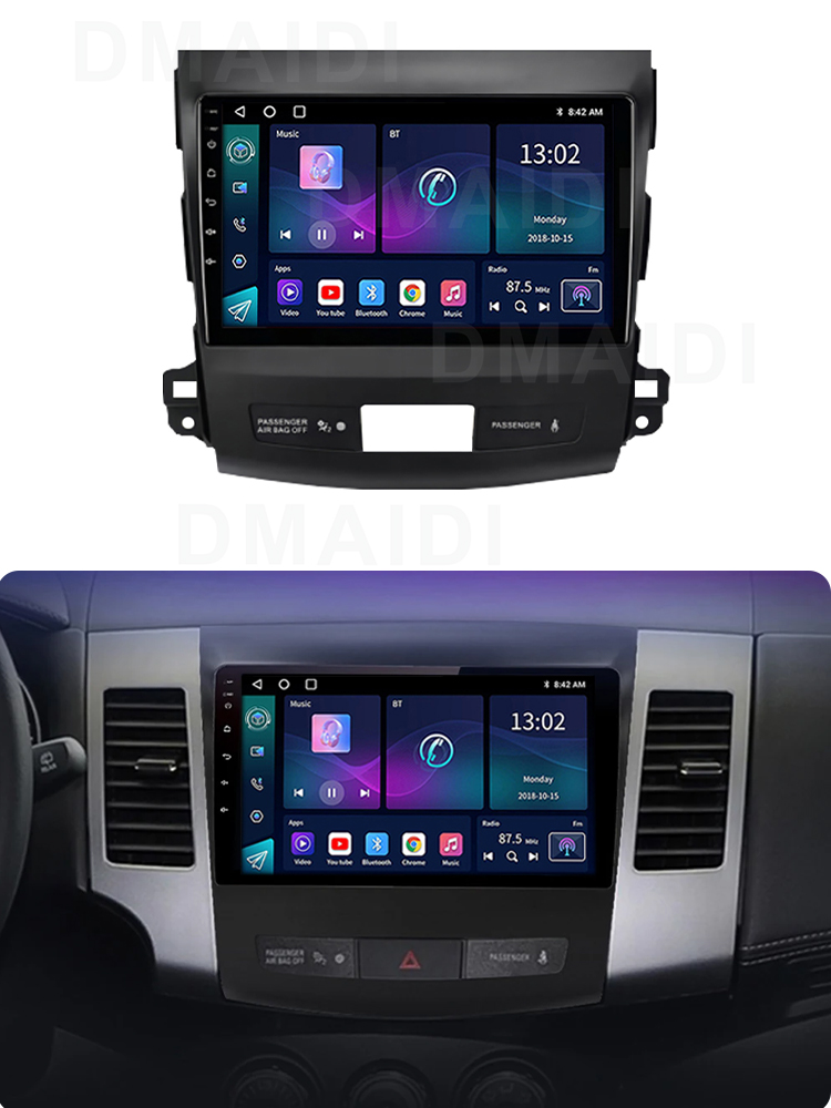 2024 Update 2 Din Android 10 Car Radio Multimedia Player For Mitsubishi Outlander Xl 2 2007-2012 For Citroen C-Crosser 2007-2013