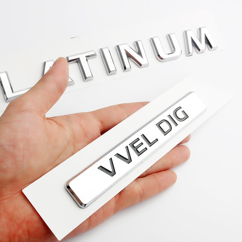 1 Pcs Car Rear Trunk PLATINUM VVEL DIG Badge Emblem Sticker For Nissan Patrol Armada Letters Nameplate Auto Accessories