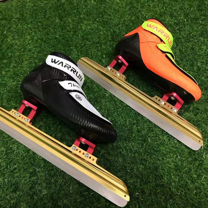 Original WARRUN Ice Ground Short Track Ice Skates Shoes for Indoor Track Speed Race 380MM 410MM 430MM 62-65 Ice Blade EU 29-46
