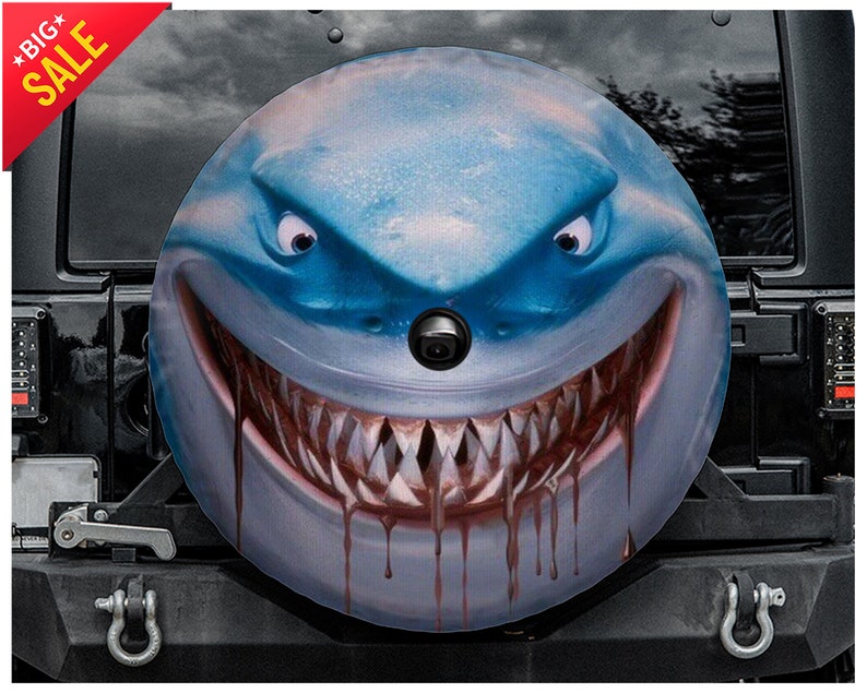 Shark Shape Spare Tire Cover Party Gift Car Accessories OUTDOOR CAR COVER Car Spare Tire Cover Tire Storage Bag STYLE FOR CAR