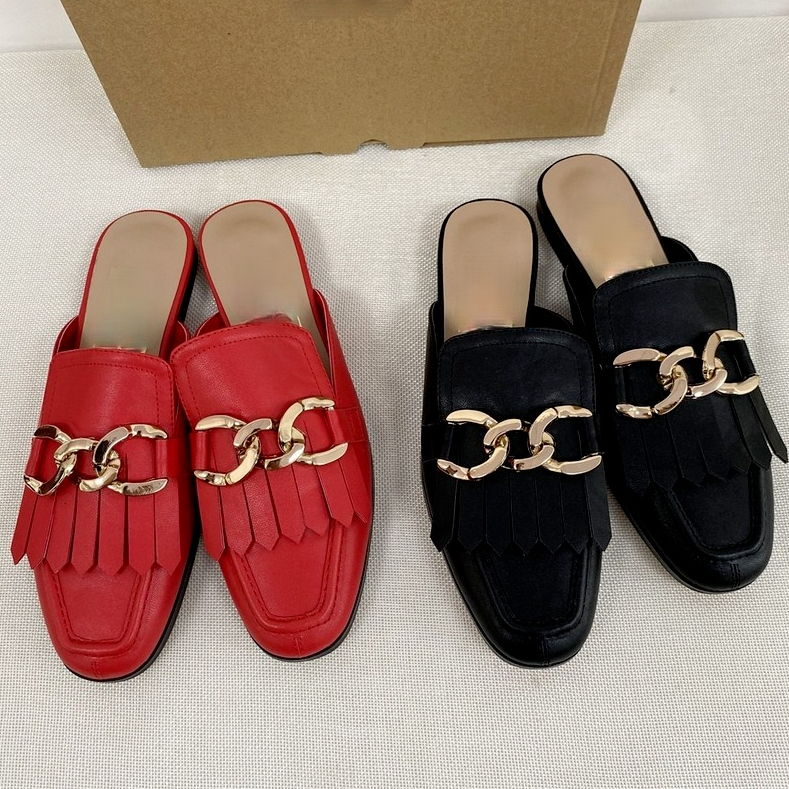 Women's Shoes Trend Summer Ladies Mules Casual Solid Color Flat-heel Comfortable Woman Flip Flops Outdoor Ladies Slide Slippers