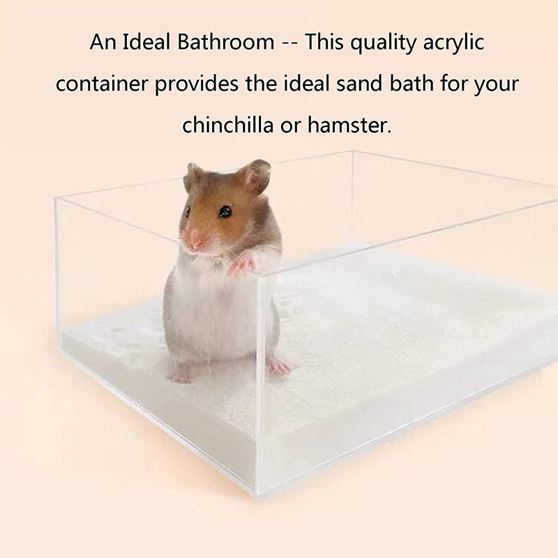 Hamster Sand Bath Shower Box Dwarf Chinchilla Sauna Room Acrylic Digging Sand Container Small Animals Bathroom Pets Supplies
