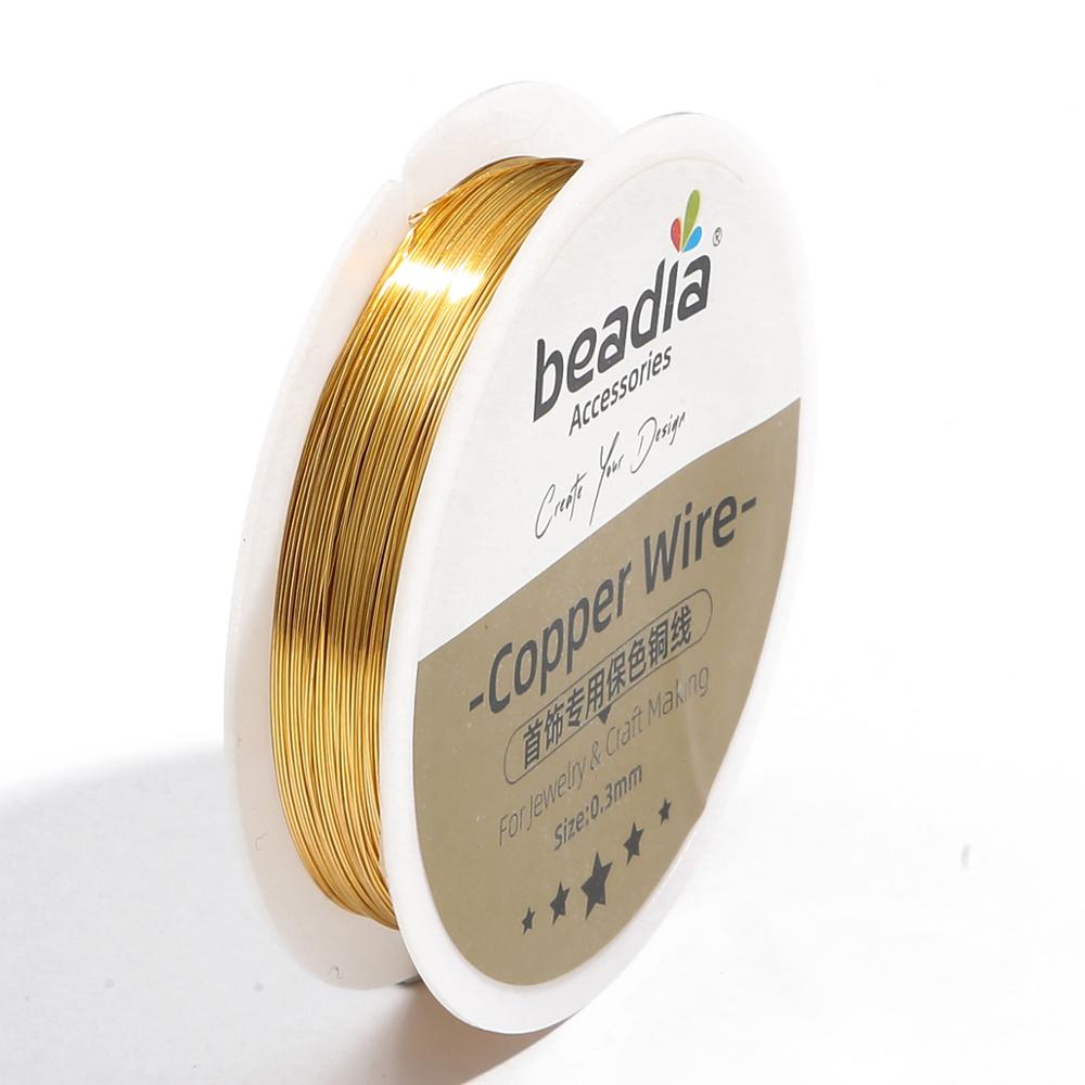 No Fade Wire 0.3 0.4 0.5 0.6 0.8 1.0mm 1.5-15Meters/Roll KC Gold/Silver/Copper Beading Wire Jewelry Cord String for Craft Making