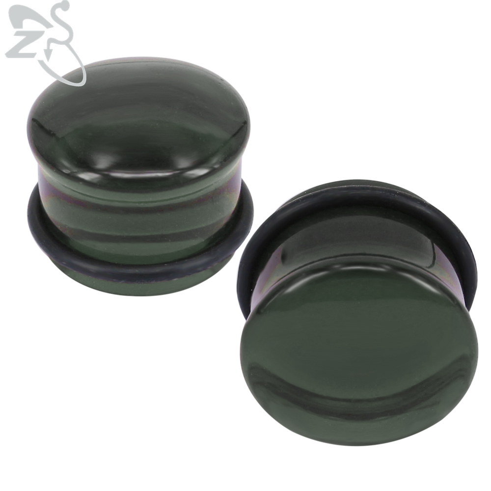 ZS 5-16MM I Pair Punk Clear Green Tunnels Plugs Men Women Transparent Glass Ear Stretcher Mushroom Ear Gauge Piercing Jewelry