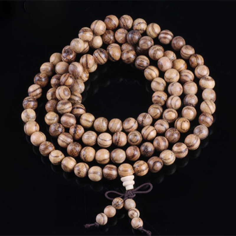 Sennier Natural Vietnamese agarwood incense 108 beads 6mm 8mm Buddha prayer malas beads bracelets Rosary Wooden Bangle jewelry