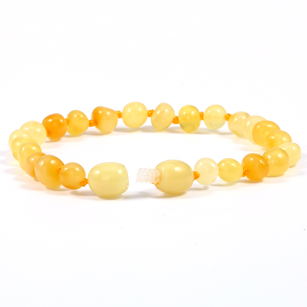 HAOHUPO Honey Amber Bracelets for Baby Anklets 14cm-20 cm Handmade Original Jewelry Baltic Ambar Beads for Women Adults gifts