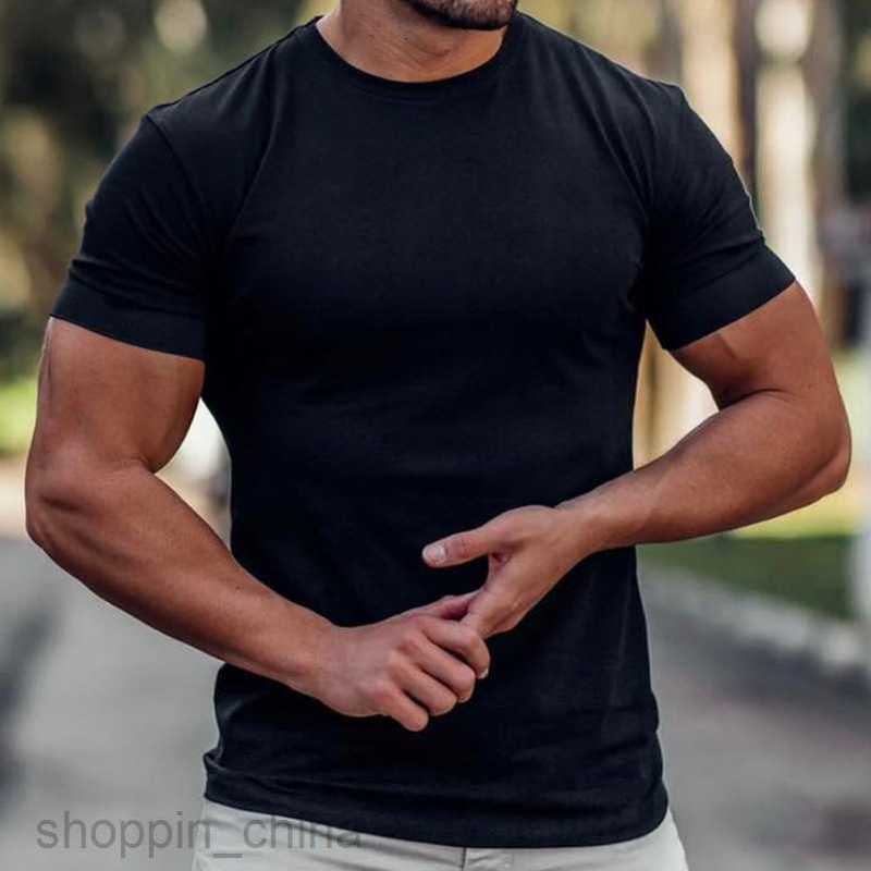 Men's T Shirts Male Summer Sports and Leisure Trend Personalized Solid Color Short sleeved Top Short sleeved Men tees tops
