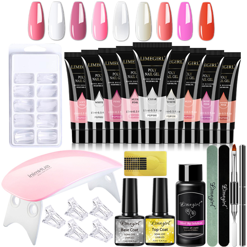 15ml Nail Gel Kit For Quick Extension Nail Art Polymer Gel Nail Tools Finger Extension Acrylic Gel Polish Nail Art Kit i240621