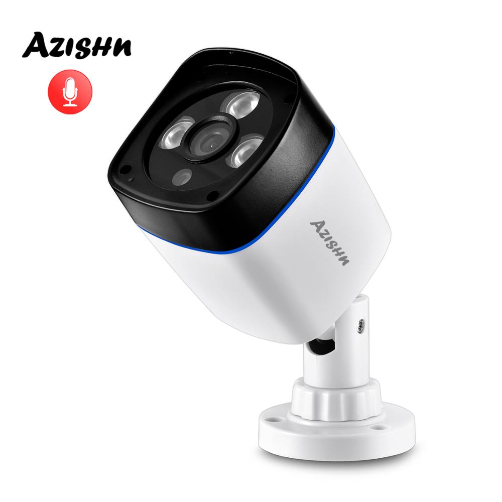 AZISHN Audio H.265 2MP HD 1080P 25fps Security IP Camera outdoor bullet Video Network cctv Camera POE Optional
