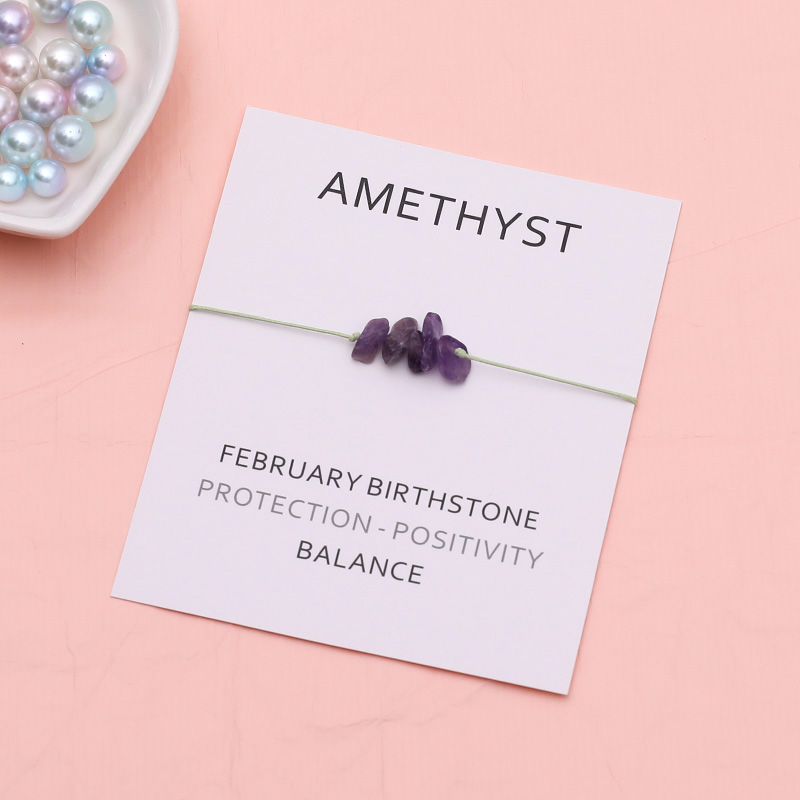 Natural Amethyst Purple Healing Bracelet February Birth Stone Bracelet Crystal Birth Stone Jewelry for February Birthday Gift