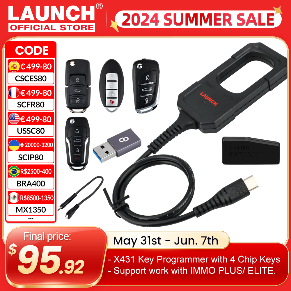 LAUNCH X431 Key Programmer x 4 Keys Set IMMO Programming Tools work with X431 PAD V/ IMMO ELITE/IMMO PLUS /PROG 3 In Stock Now