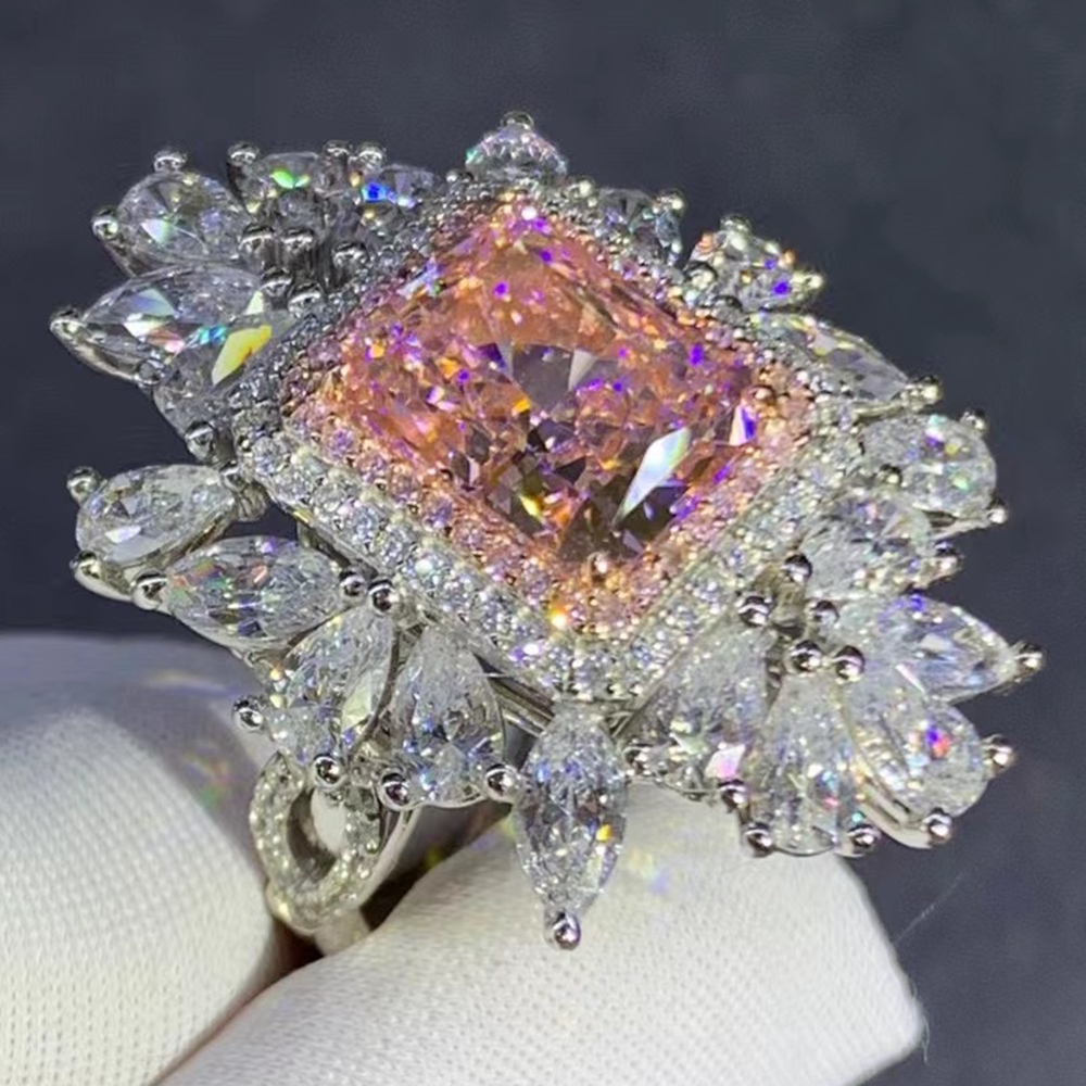 WUIHA Top Quality Solid 925 Sterling Silver Radiant Cut 3CT VVS D Color Created Moissanite Wedding Engagement Ring Fine Jewelry
