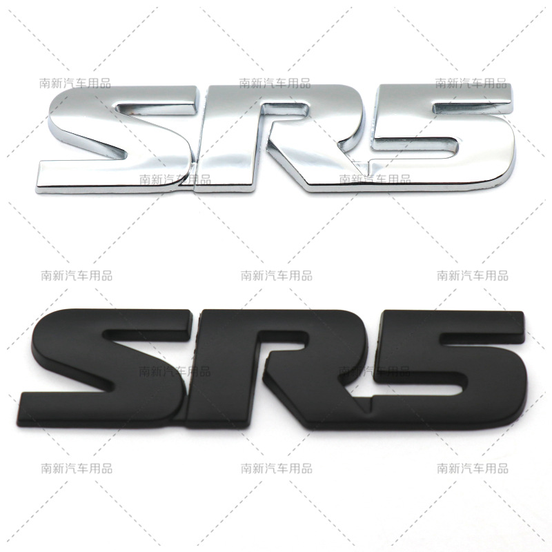 Metal SR5 Badge V6 V8 Emblem Decals Rear Trunk Displacement Stickers Car Styling For Toyota Tundra Pick-up Truck Car Accessories