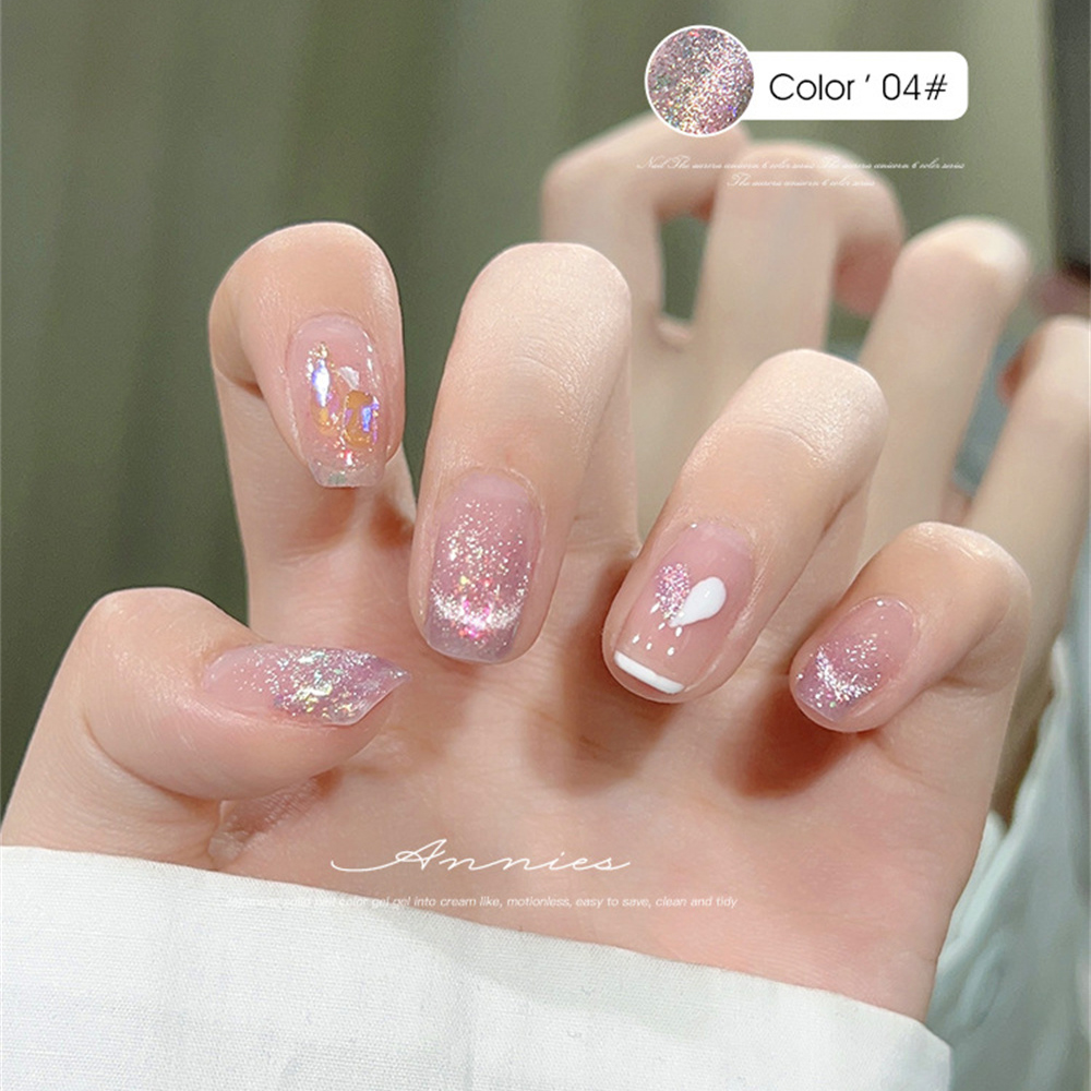 Broken Cats Eye Glue Super Bright Broken Ice Cryolite Cat Eye Gel Explosive Flash Washable Nail Glue Nail Polish Glitter