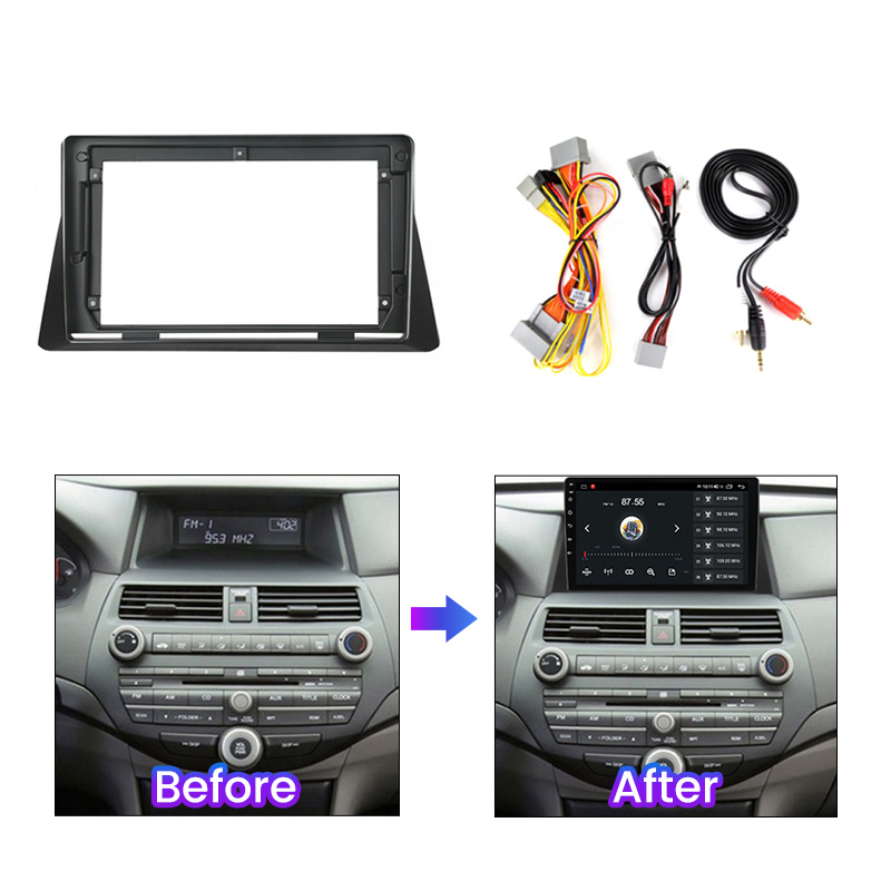 Android Car Radio Dash Panel Fascia Frame For Honda Accord 8 2008 2009 2010 2011 2012 Auto Stereo Fitting Adapter Power Cable