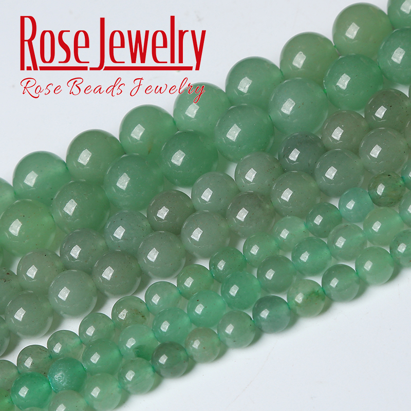 Green Aventurine Jades Beads Natural Stone Round Loose Spacer Beads For Jewelry Making DIY Bracelets Necklaces 4 6 8 10 12mm 15"
