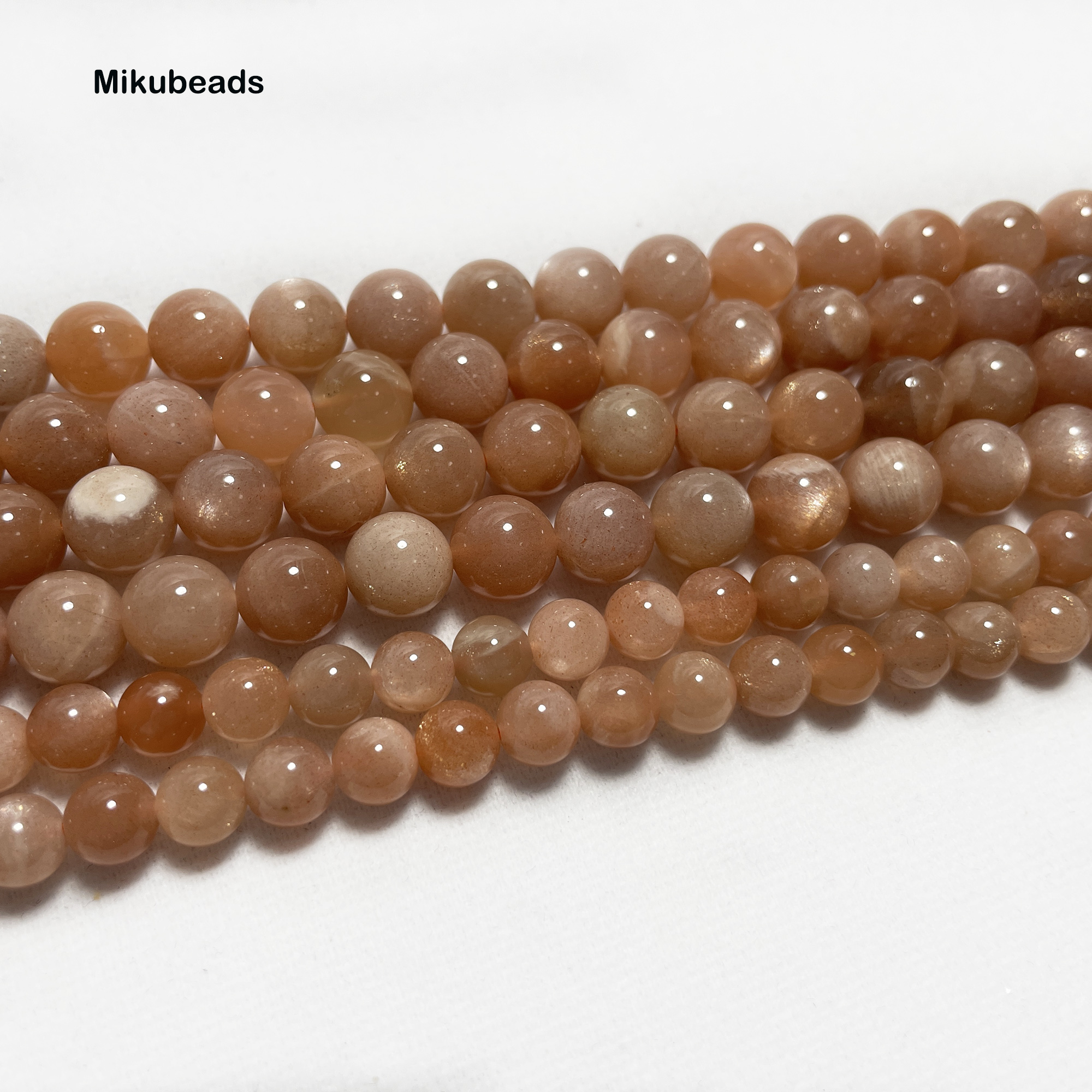 Wholesale Natural 8mm 10mm A+ Orange Moonstone Smooth Round Loose Bead 15" Strand For Making Jewelry DIY Free shipping