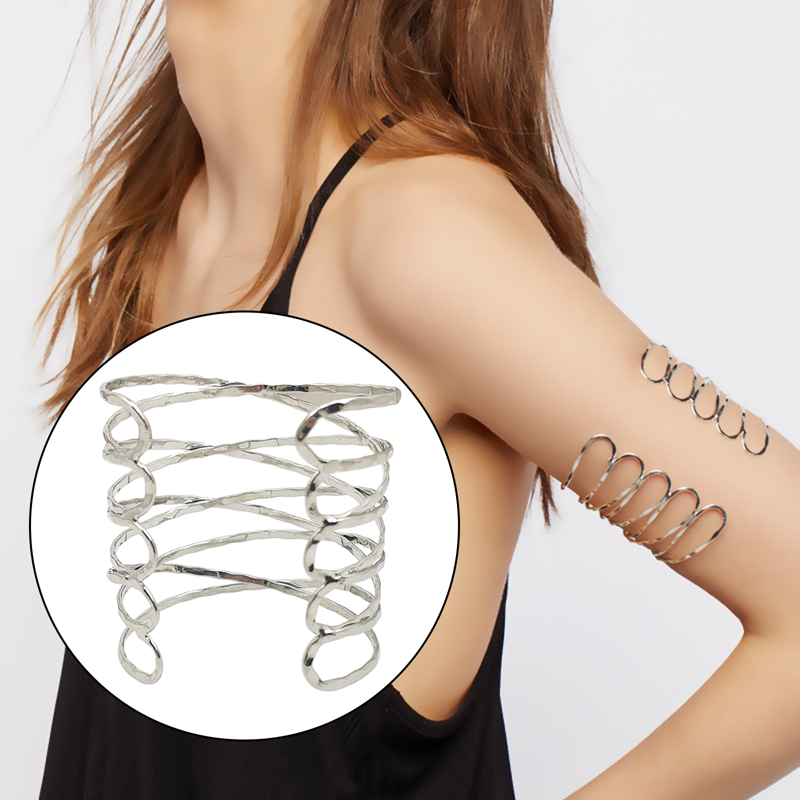 Arm Bracelet Chain Boho Retro Greek Leaf Style Adjustable Arm Bracelet for Women Girls Simple Retro Bracelet Bangle Jewelry
