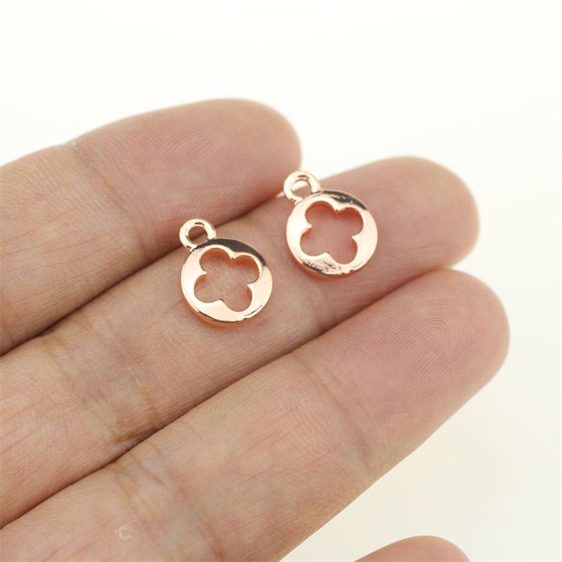 20pcs 10*13mm Four Leaf Clover Coin Zinc Alloy Necklace,Earring Bracelet Jewelry DIY Handmade 3 colors