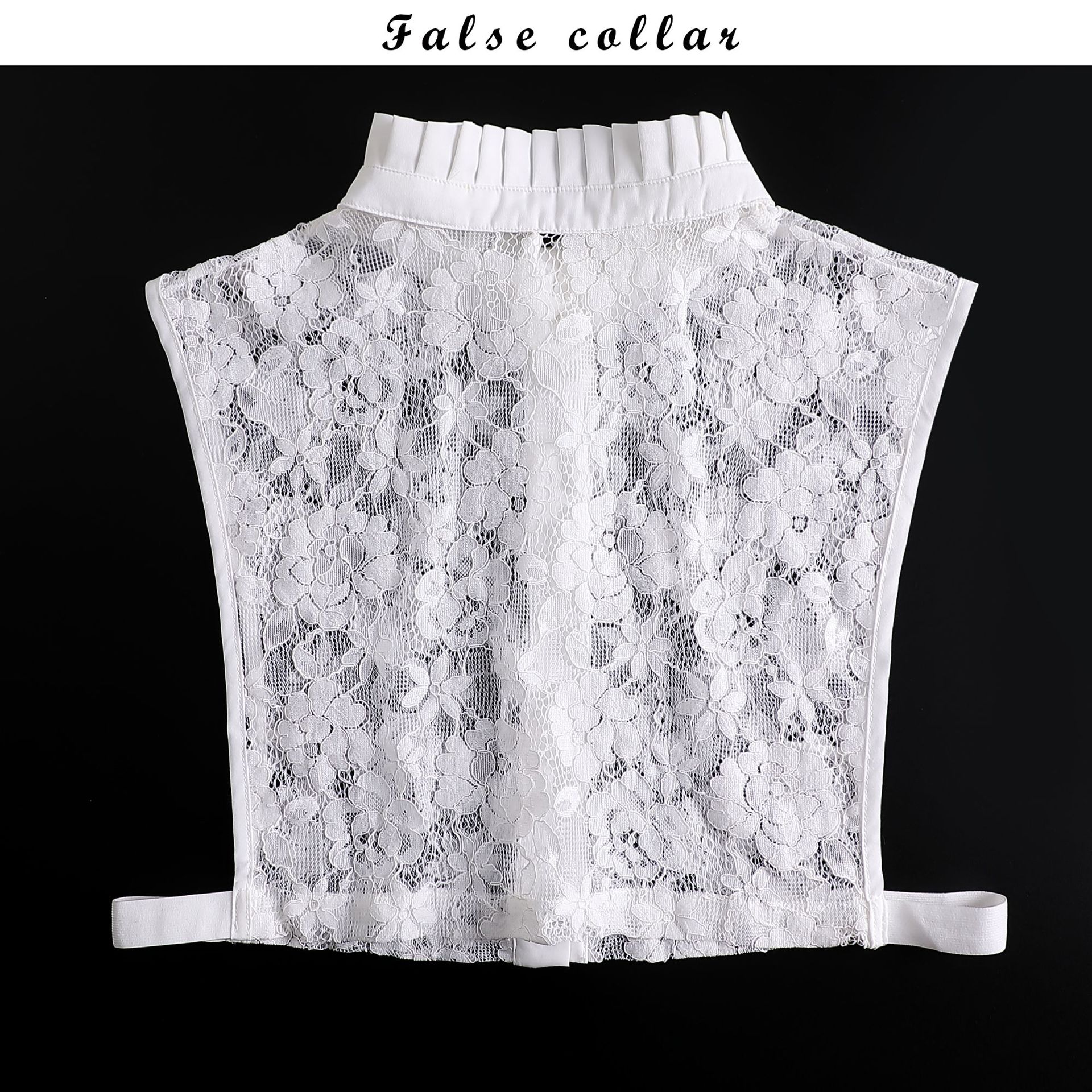 2023 White Stand Lace Floral Fake Collar for Women Half Shirt Detachable Collar Shirt Lapel Blouse Top Women Clothes Accessories