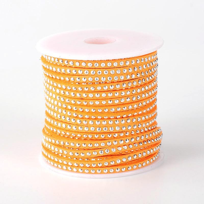 3x2mm Faux Suede Cord with Silver Aluminum Cabochons Jewelry Findings for Jewelry Making DIY about 20yards/roll