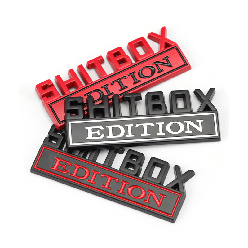 3D SHITBOX EDITION Badge Decals Car Tail Side Sticker Accessories Front Hood Grille for Grand Cherokee Liberty Patriot Renegade