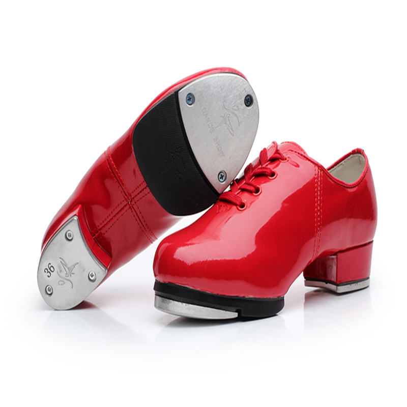 Tap Shoes Square Dance Shoes Children Men And Women Style Dancing Shoe Aluminum Alloy Tablets High-quality Light Leather PU HOT