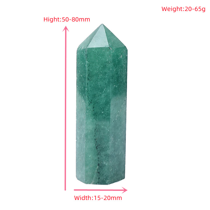 Natural Green Strawberry Crystal Point Healing Stone Hexagonal Prisms 50-80mm Obelisk Wand Treatment Ornaments Stone DIY Gift