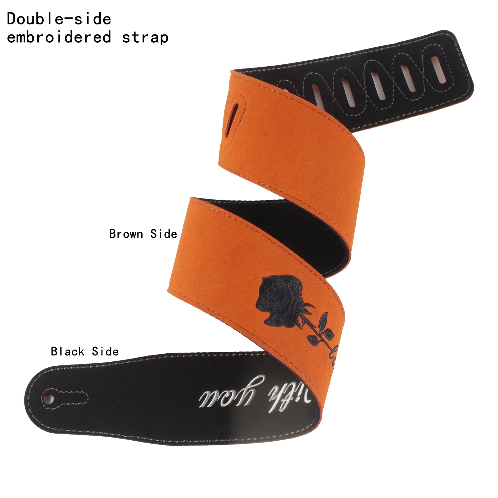 Guitar Strap Frosted Leather Stage Audio Microfiber Leather Soft Adjustable Acoustic Electric Bass Strap Frosted Leather Guitar