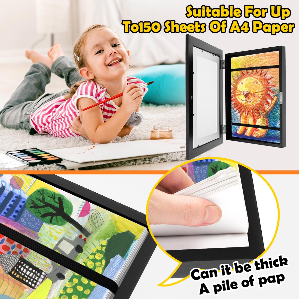 Art Changeable Kids Frames Pictures Poster Photo Drawing A4 Child Artwork Picture Frame HomeDecor H260306