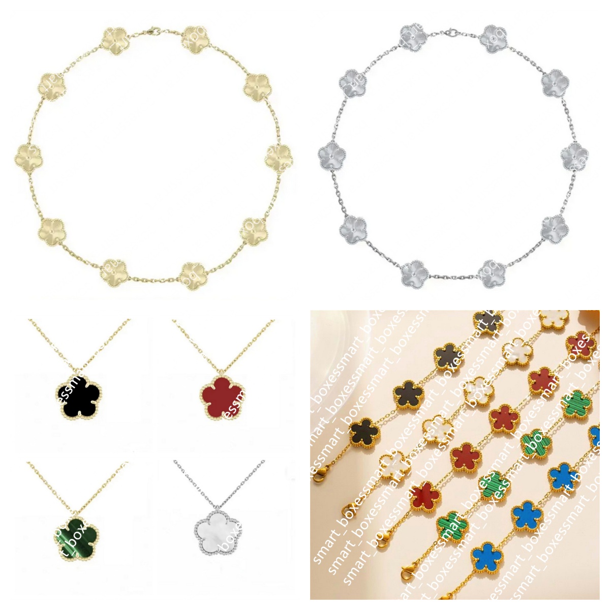 Hight Quality Lucky Four leaf Clover Necklace Designer necklace 18K gold necklace jewelry for women have Mother-of-Pearl charms woman sister