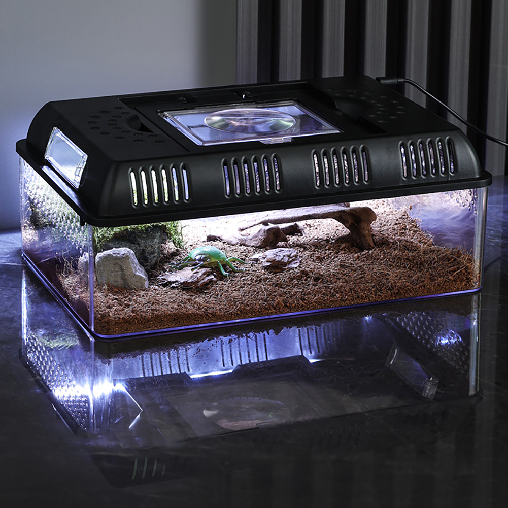 Reptile Terrarium Turtle Breeding Box Feeding Hatching Container Reptile Tank Reptile Carrier With Handle For Reptiles Amphibian