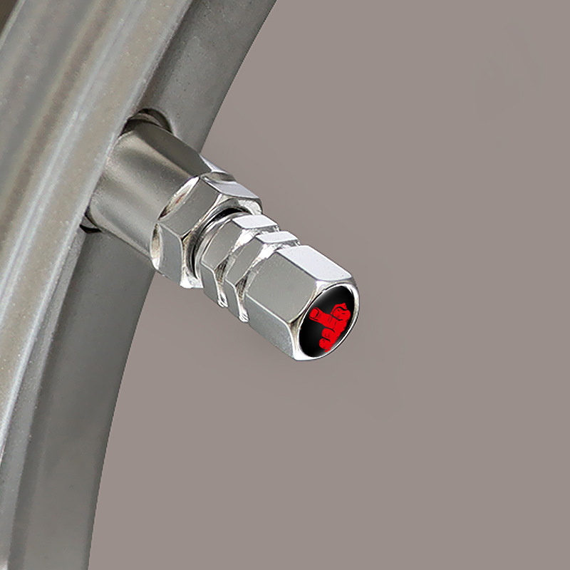 4PCS Universal Aluminum Alloy Hexagonal Car Tire Valve Caps Cover Finger Logo Airdust Waterproof For Cars Truck Bike Accessories