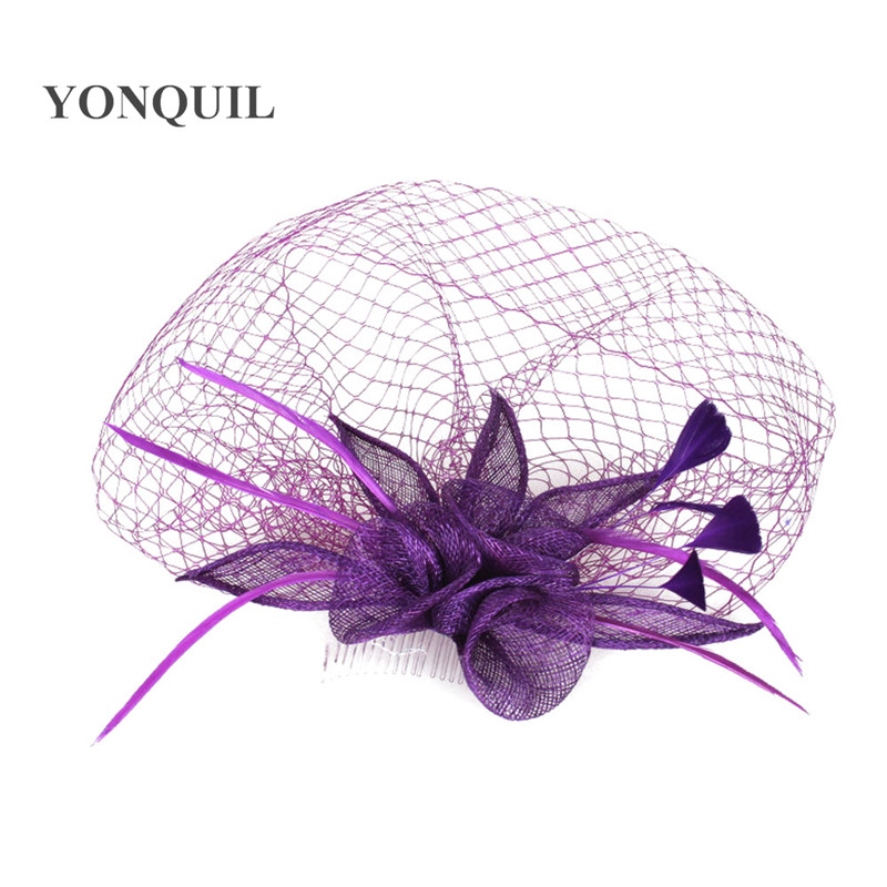 21 Colors High Quality Sinamay DIY Rose Hair Fascinators Bridal Veils Mesh Hats Accessories For Elegaht Women Party Wedding